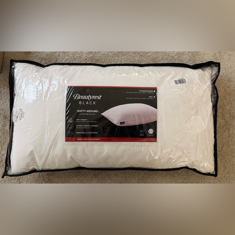 🎉LAST CHANCE🎉 BEAUTYREST BLACK Luxurious Down And Feather Blend Pillow - Picture 6 of 9